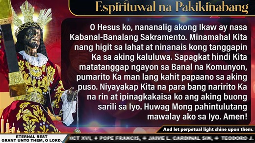 #QuiapoChurch Official 5AM LIVE MASS 10 January 2026 • SATURDAY after Epiphany SABADO kasunod ng PAGPAPAKITA ng Panginoon Tagapagdiwang: Rev. Fr. Paul Medina, O.Carm. NAZARENO 2026 Debosyon • Traslacion • Misyon TEMA: “Dapat SIYANG TUMAAS, at AKO nama’y bumaba.” (Juan 3:30) Ang bawat DEBOTO ay MISYONERONG DISIPULO. ¡VIVA, POONG JESUS NAZARENO! QUIAPO CHURCH MOBILE APP For Android: https://bit.ly/3nXUz4Q For IOS: https://apple.co/3k9nfFH #MinorBasilicaAndNationalShrineOfJesusNazareno #JesusNazare