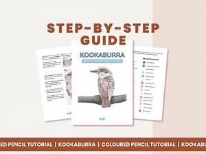 Kookaburra Colored Pencil Drawing Tutorial: Step-by-step Guide (PDF) - Etsy