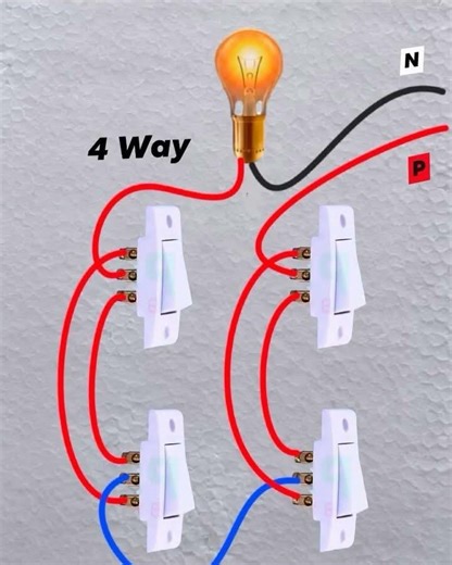 4-way switch wiring Connection. #video #electrical #trending ‪@TheACEFamily‬