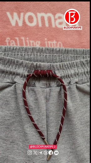 Tie your sweatpant drawstrings like this for an adjustable fit!