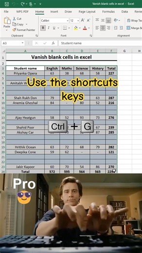use the shortcuts keys (ctrl+G) in excel sheet #excel #computer #shorts #funk #course