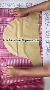 Creating a delicate lace Filipiniana sleeve with crinoline for structure. #sleeves #filipiniana #sewing #lace #fuchsia | Seams and Dreams