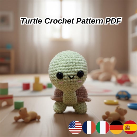 Tiny Turtle Crochet Pattern, Amigurumi Sea Animal PDF Ebook, Beginner Friendly - Etsy