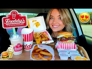 Big Freddy's Mukbang! California Style Double Cheeseburger, Cheese Curds, Onion Rings & more!