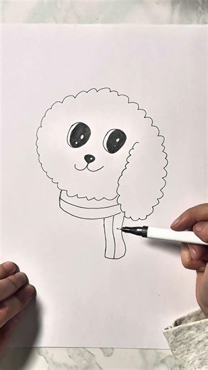 Easy Cute Puppy Drawing 🐶❄️