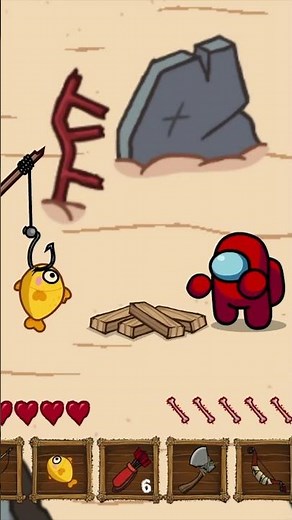 Among Us 🎣 Learn to fish to Survive #amongus #amonguszombie #shorts