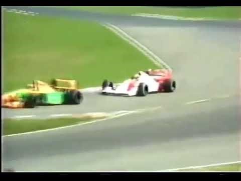 Senna and Schumacher altercation at Hockenheim test (1992)