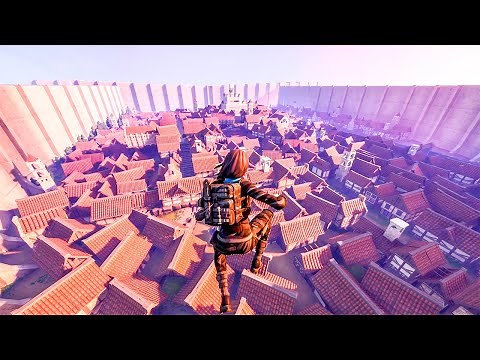 Fortnite Chapter 2 Creative: Attack On Titan (Shingeki No Kyojin) City Map Showcase Gameplay