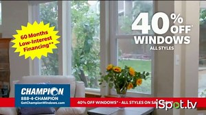 Champion Windows TV Spot, 'Time for New Windows: 40%'