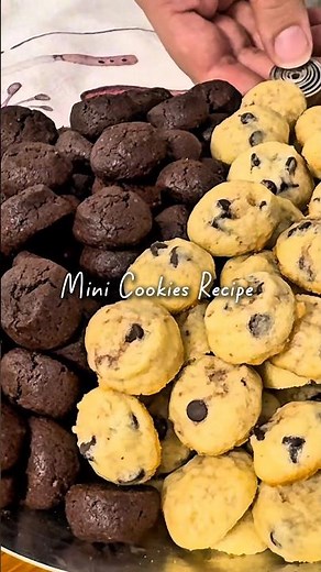 ASMR Mini Cookies recipe🍪 Two Flavors | Chocolate & chocolate Chip | Calm Baking Sounds #cookies