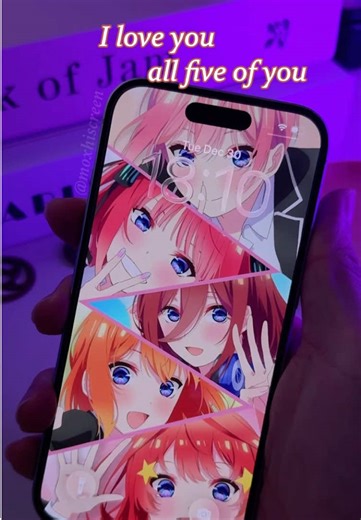 I love all five of you 😍 Made a New Year wallpaper with the girls from The Quintessential Quintuplets — which one would you pick? Tutorial included! #ninonakano #mikunakano #itsukinakano #2026wallpaper #thequintessentialquintuplets