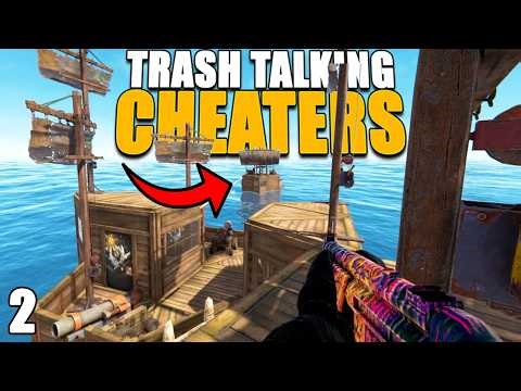 A TRASH TALKING CHEATER CAME To RAID OUR SHIP (Rust)