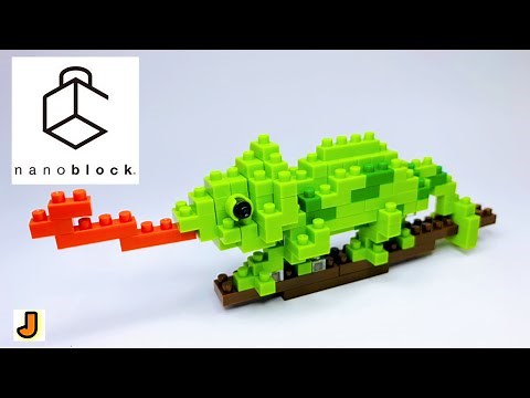 ナノブロック カメレオン どうぶつ シリーズ 組み立て 作り方 / nanoblock chameleon animal series NBC_143 build