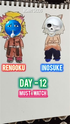 Drawing inosuke but in cute style 🥰🔥#inosuke #artshorts