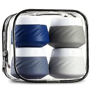 Gemice Travel Containers for Toiletries, Silicone Cream Jars TSA Approved Travel Size Containers with Clear Bag, Leak-proof Travel Accessories with Lid for Cosmetic Face Body Hand Cream (4 Pack)