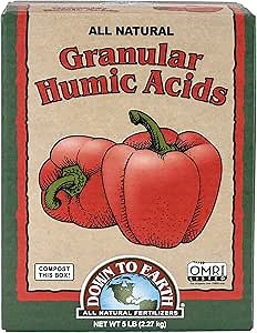Down To Earth All Natural Fertilizers Organic Granular Humic Acids - Soil Amendment Adds Carbon, Increases Nutrient Uptake, 5 lb
