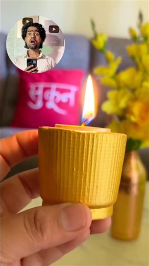 Viral cement candle stand at home 😱 || #shorts #experiment @C@CrazyXYZ