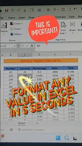 🔥 How To Format Any Value in Excel Quickly ⚡| Easy Excel Trick #excel #format