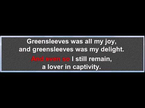 Greensleeves (traditional) karaoke, melody and lyrics