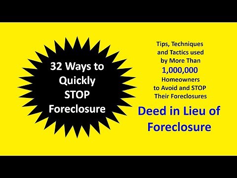 Stop Foreclosure and Deed in Lieu of Foreclosure