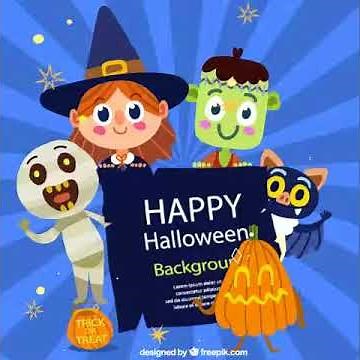 Halloween animated gif with costumes