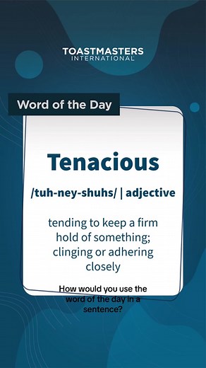Make it your #mondaymotivation to add the word of the day to your vocabulary. #toastmasters_international #toastmasters