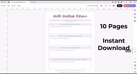 Spring Gratitude Worksheets | Printable PDF & Canva Template - Etsy