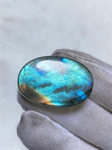 Sky Blue Labradorite Stone, Super Labradorite, Cabochon Gemstone, (33x22x5 MM) - Etsy