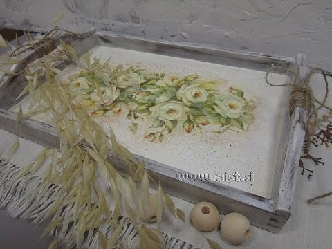 Decoupage tutorial - DIY. How to make country style tray.