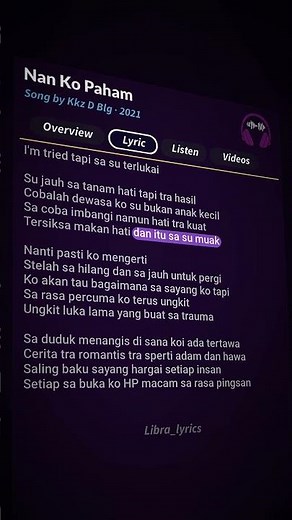 Nan ko paham🙌🎧 #lirik #nankopaham #liriklagu #lirikvideo #fypviral