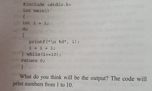 c#include int main(){    int i = 1;    do    {        pr... | Filo