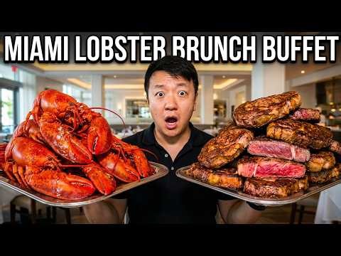 $100 All You Can Eat ULTRA LUXURY Lobster BRUNCH BUFFET with ROASTED KING CRAB in Miami!