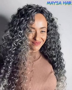 30 inch curly Synthetic Crochet Hair Extensions, Bluish Grey Ocean Wave Crochet Hair Extensions 6 Packs 720g Deep Wave Braiding Crochet Hair Extensions for Black Women