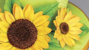 Watch step by step videos by Chef Nicholas Lodge to make striking flowers using Flower Pro Sunflower & Daisy Mould, including how to assemble onto cakes, in the Flower Pro Video Collection: https://katysuedesigns.com/blogs/flower-pro/summer-sugar-flowers-video-collection | Katy Sue Cake Decorating