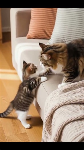 Kitten Takes on the Sofa! Priceless!