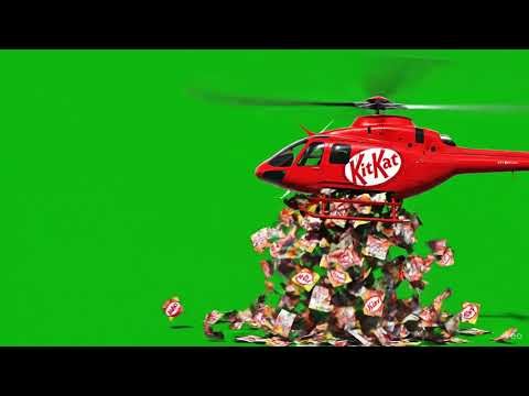 Greenscreen video helicopter kitkat ads