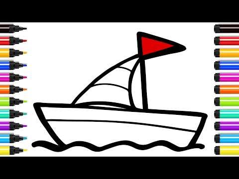 Drawing and Coloring a Cute Boat | Easy Step By Step Tutorial