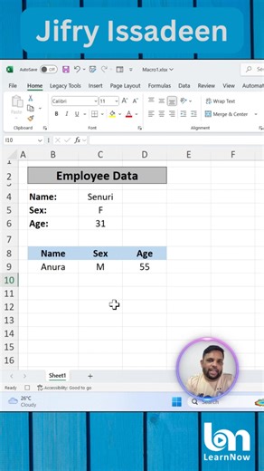 Update Data like a boss using Excel Macro #excelsinhala #exceltipsandtricks #ExcelForBeginners #excelshortcuts #SinhalaShorts #sinhala #ExcelMacros | Jifry Issadeen