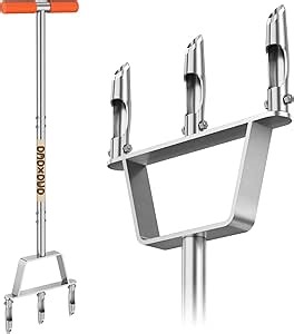 Manual Core Aerator Lawn Tool - Core Lawn Aerator Tool with 3 Replaceable Hollow Tine for Grass Aerator, Core Aeration Tool for Lawn, Pre-Assembled Aerator Coring Lawn Tool for Compacted Soil - Beige