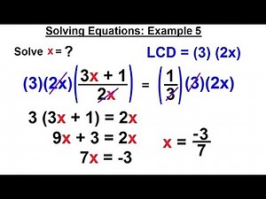 ALGEBRA & PRE-ALGEBRA REVIEW: Ch 2 Review (49 of 54) Find x=? (Solving Equations: 5)