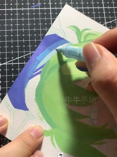 橘望也得画哦 威思立文具旗舰店 尺寸：32k工具 牛蹄 水粉笔桌面吸尘器施德楼自动笔丙烯马克笔专用纸威思立丙烯马克笔120色#蔚蓝档案 #橘望 #绘画 #绘画过程