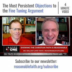 47K views · 321 reactions | Dr. Craig and Dr. Frank Turek of Cross Examined discuss the most persistent objections to the fine tuning argument! #Apologetics #FineTuning #Multiverse | Reasonable Faith | Facebook