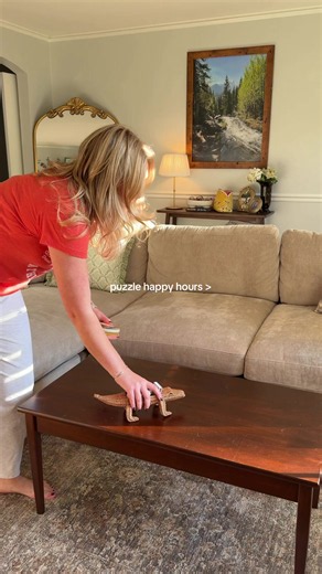 One day you’re bar hopping with your bestie and the next you’re setting up a puzzle happy hour #puzzle #grandmahobbies #comfortcreator #cozyvibes #happyhour