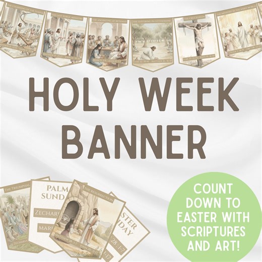 Holy Week Banner - Printable Countdown to Easter Advent Calendar LDS Mormon Decor Home Church Handout Primary Relief Society Easy Display - Etsy Australia