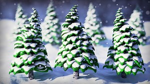 Stylized Trees with Snow - Geometry Nodes | BlenderNation Bazaar
