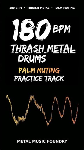 180 BPM Thrash Metal Drum Track | Palm Muting #shorts #metaldrums #drums #metalguitar