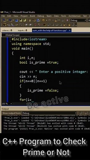 C++ Program to Check Whether a Number is Prime or Not #programming #coding #shorts #youtubeshorts