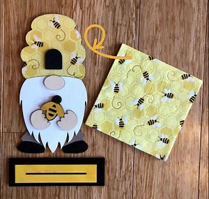 4K views · 295 reactions | Hey guys I posted a quick video today of our Bee Hive Gnome. You usually don’t get the decoupage napkin with this set but I went through my stash today and found 8 more of these cute napkins. So the next 8 purchases of this adorable Bee Hive Gnome will have the napkin included. 珞 Link is in the comments ⬇️ #gnomeandbackyard #gnome #woodworking | Gnome & Backyard | Facebook