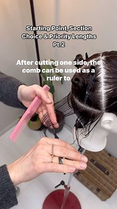 Top Tips on a Graduated Bob haircut! After cutting one side, the comb can be used as a ruler to help achieve balance. Use your thumb to mark the length and use this as a reference point to make a small connection guide on the opposite side. When cutting the second side ensure the vertical and horizontal direction of hair replicates the same as the first side. #hair #haireducation #hairtutorial #allilon #hairexpert #instahair #graduatedbob #exalto #davines | Allilon Education