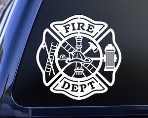 Fire Department Maltese Cross Decal: Firefighter Car Window Decal - Etsy